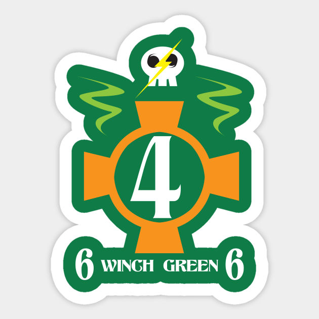 Winch Green One Piece Sticker TeePublic